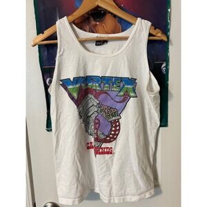 90s Vortex Carowinds Roller Coaster Graphic Tank Top Men's Size L White